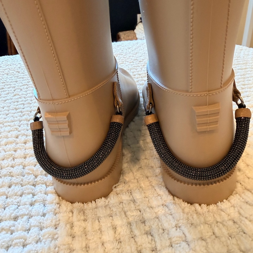 Brunello Cucinelli rain boots/knee high.